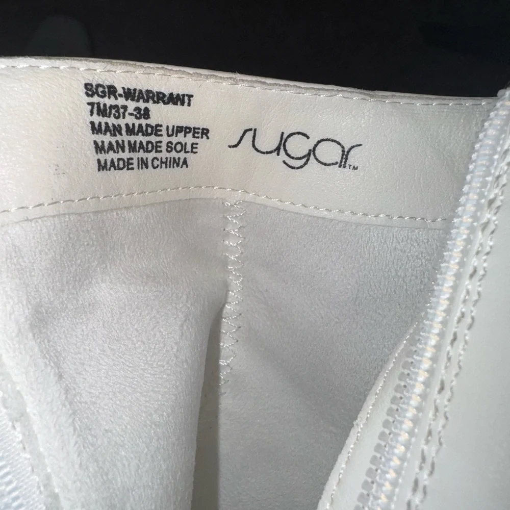 Sugar White Ankle Boots with Brown Heel - Picture 4 of 8